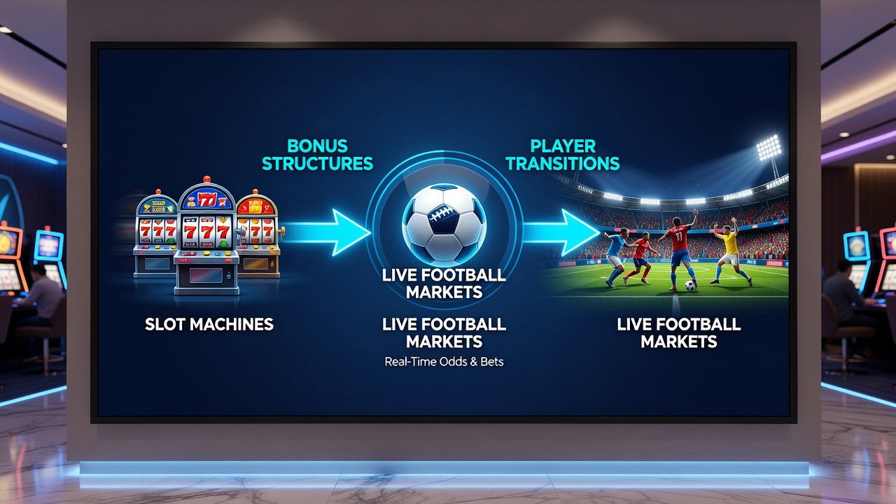 Darstellung von Live-Fußballmärkten und nahtlosen Zahlungsflüssen zwischen Casino- und Sportwettenbereichen