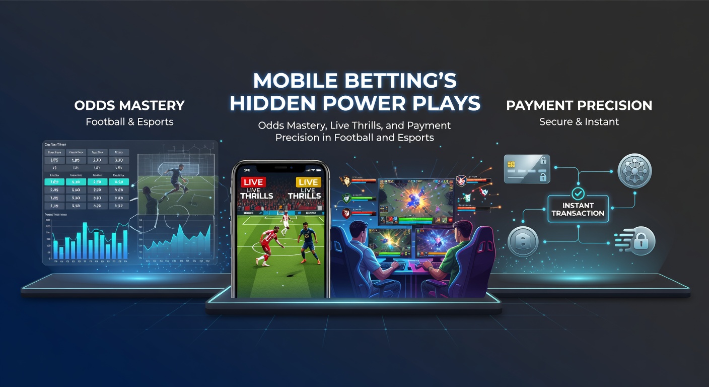 Smartphone mit Live-Fußballwette und E-Sports-Quoten auf dem Bildschirm, das die Mobilität des Wetten zeigt