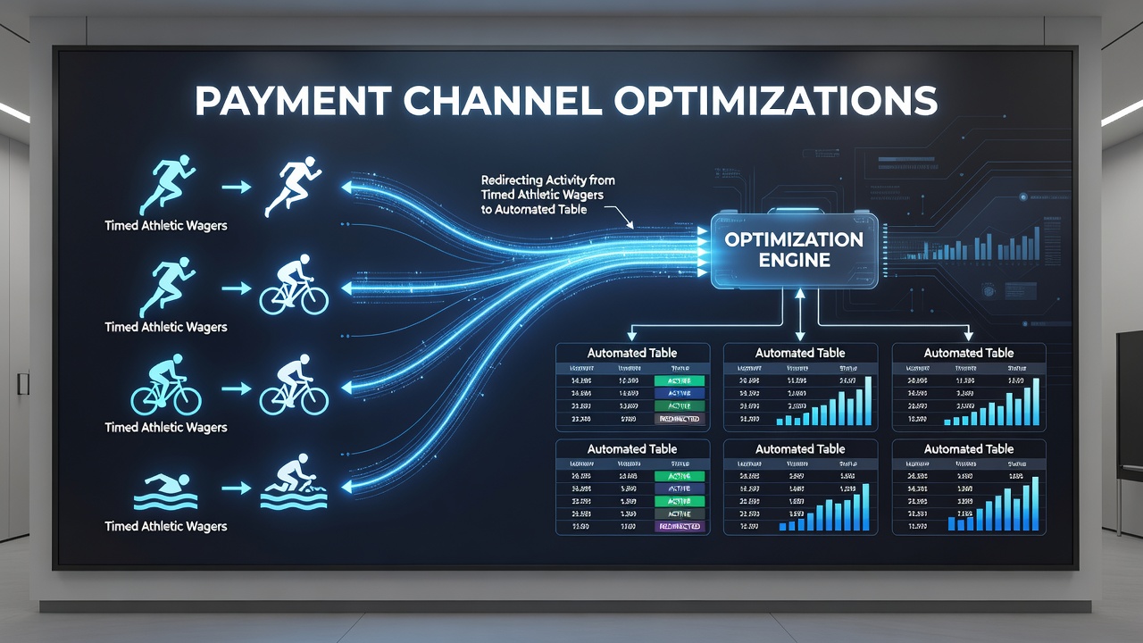 Grafik zur Verschiebung von Aktivitäten zwischen zeitgesteuerten Wetten und automatisierten Spielen durch optimierte Zahlungskanäle